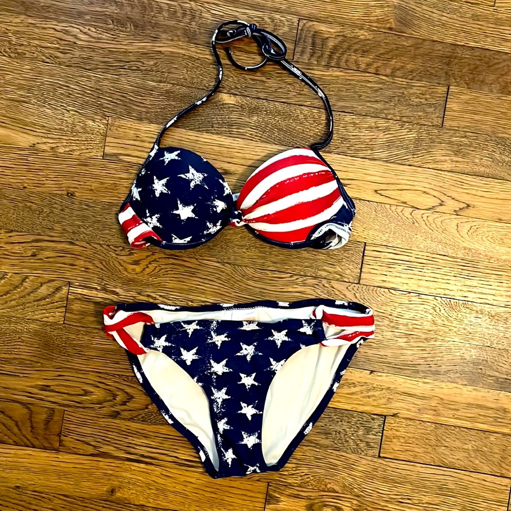 American Flag Bikini with push-up bra top